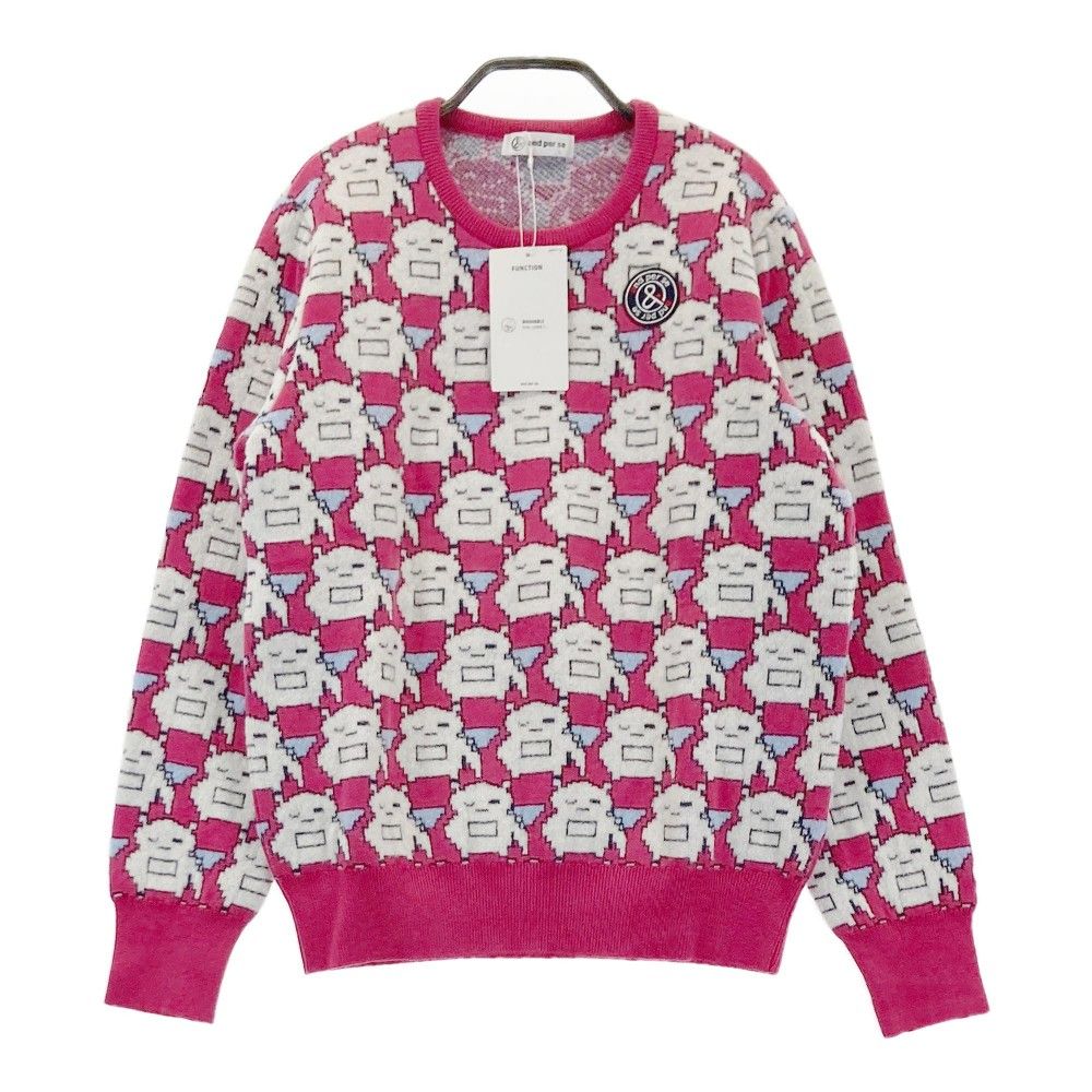 サイズ：L AND PER SE アンパスィ ニット セーター 総柄 ピンク系