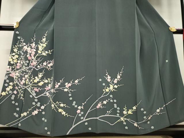 平和屋着物○本加賀友禅作家 小田美千代 訪問着 枝梅 正絹 逸品