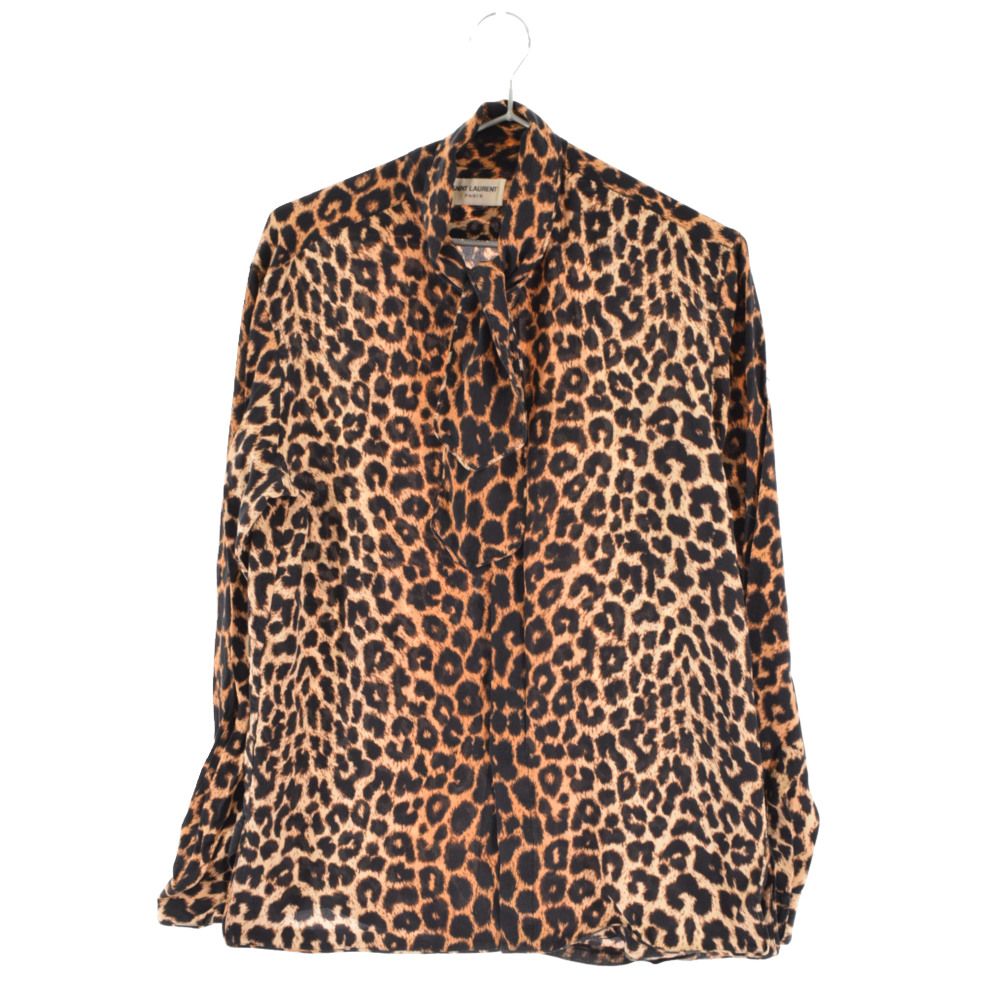 極美品☆SAINT LAURENT PARIS サンローランパリ 465896 シルク100％ レオパード 比翼仕立て 長袖シャツ ブラウン系 36 正規品 レディース 楽天市場】Saint Laurent Paris 465896 レオパード柄 シルク