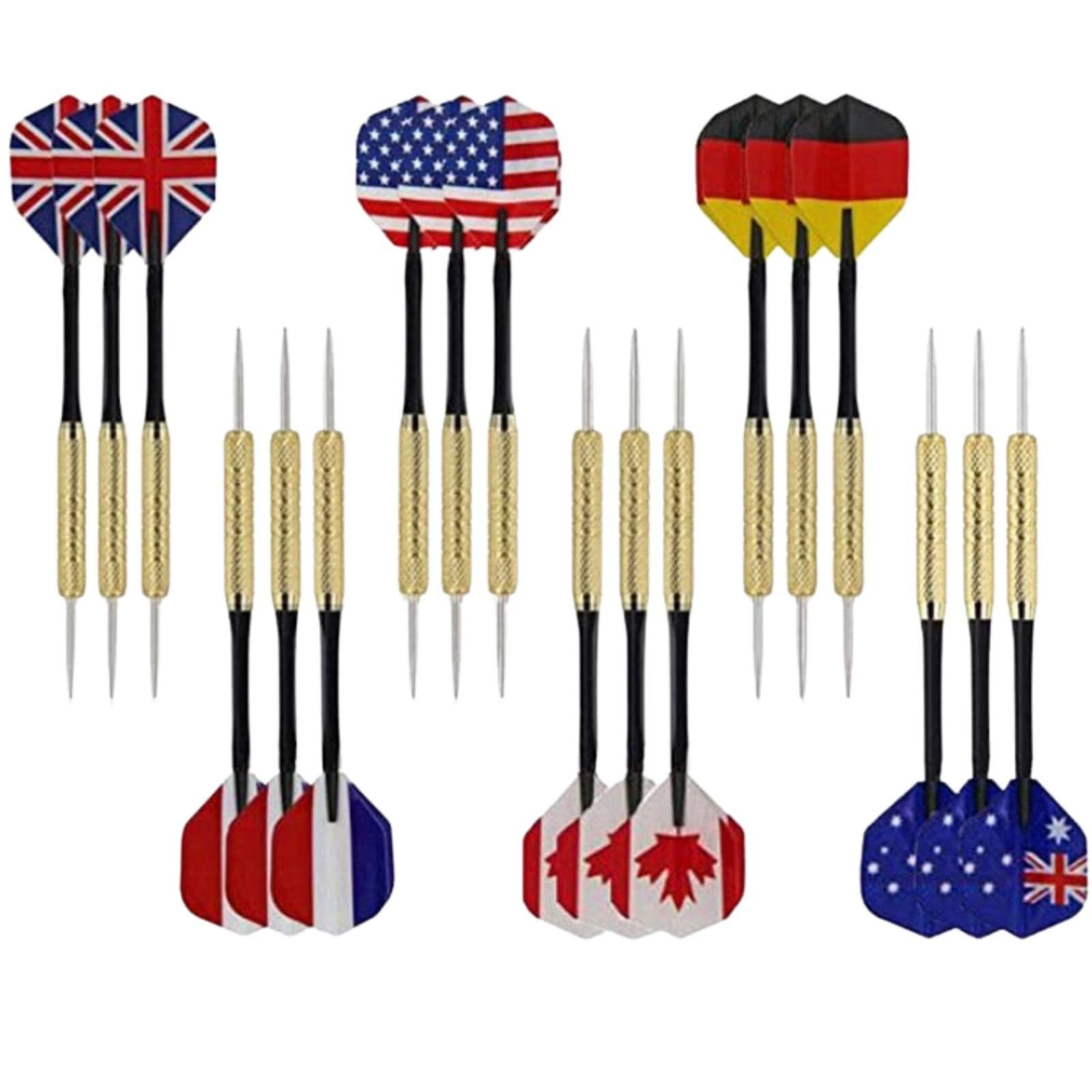 geneX ダーツ 矢 スチールチップ 初心者 練習用 ハードダーツ 国旗 18g