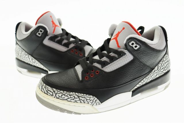 ナイキ NIKE AIR JORDAN 3 RETRO OG BLACK CEMENT エアジョーダン3 854262-001 28 ブラック セメント ブランド古着ベクトル 中古250205
