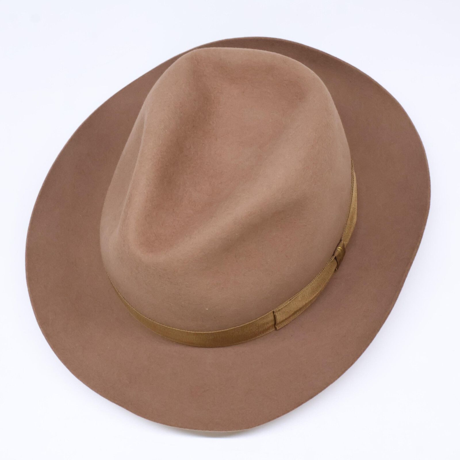 大きなサイズ！　Borsalino ラビットファー　中折れ　フェルトハット　59 イタリア Borsalino(ボルサリーノ) ラビットファーフェルト中折れ帽