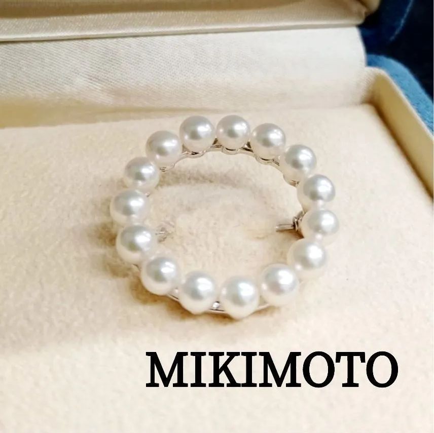 MIKIMOTO パール ブローチ レディース MIKIMOTO ミキモト パール 真珠 ブローチ K14イエローゴールド