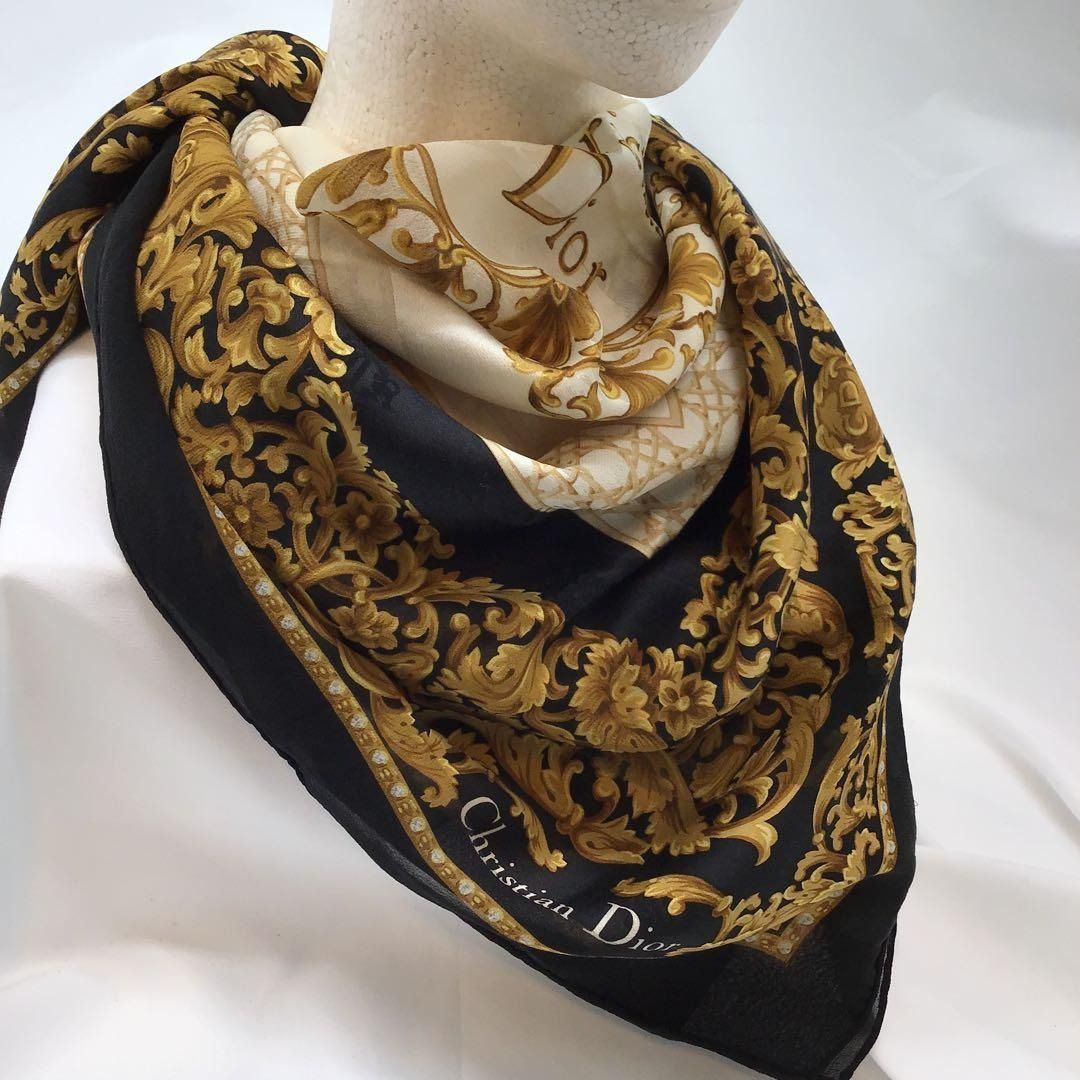 クリスチャンディオール Christian Dior シルクスカーフ ビンテージ