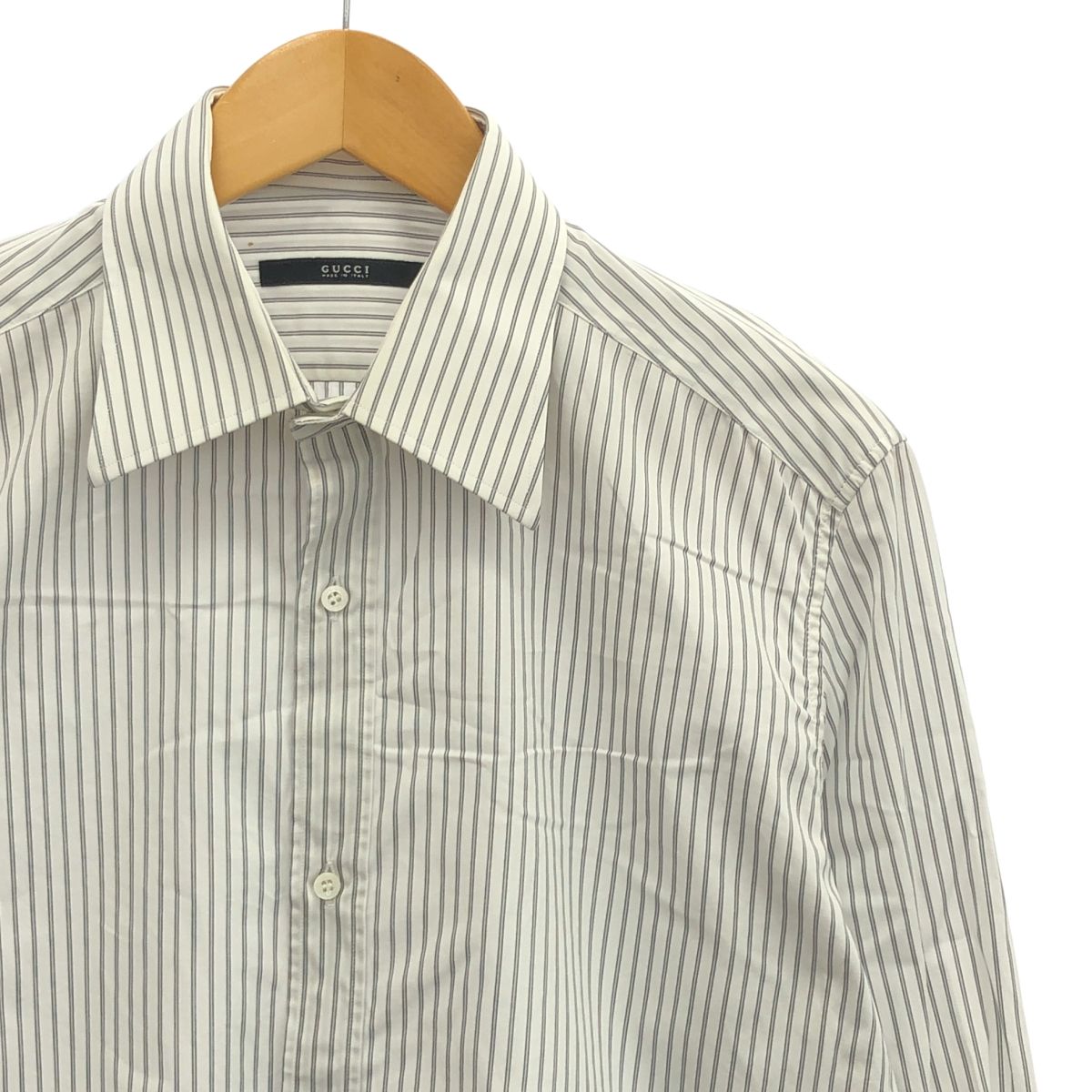 GUCCI / グッチ | ストライプ コットン 長袖 シャツ | 40