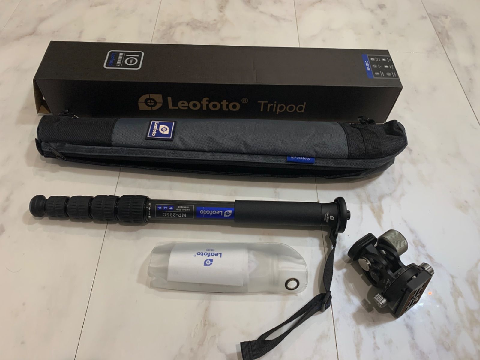 Leofoto MP-285C&VH10雲台カーボン5段一脚セット脚径28mm