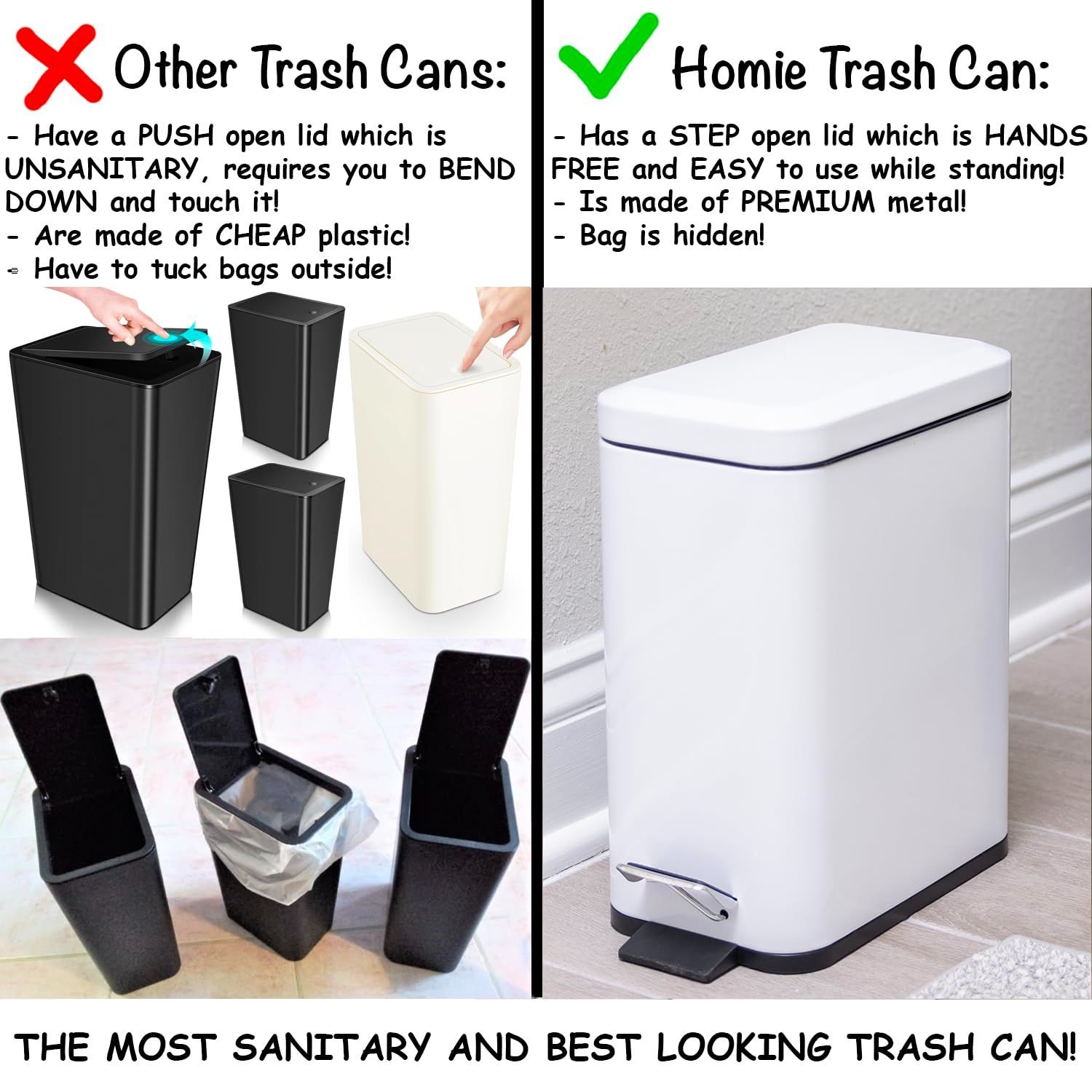 ソフトクローズ四角形ゴミ箱 ズレ防止クリップと蓋付き 小型ゴミ箱 ソフトクローズ四角形ゴミ箱 ズレ防止クリップと蓋付き 小型ゴミ箱