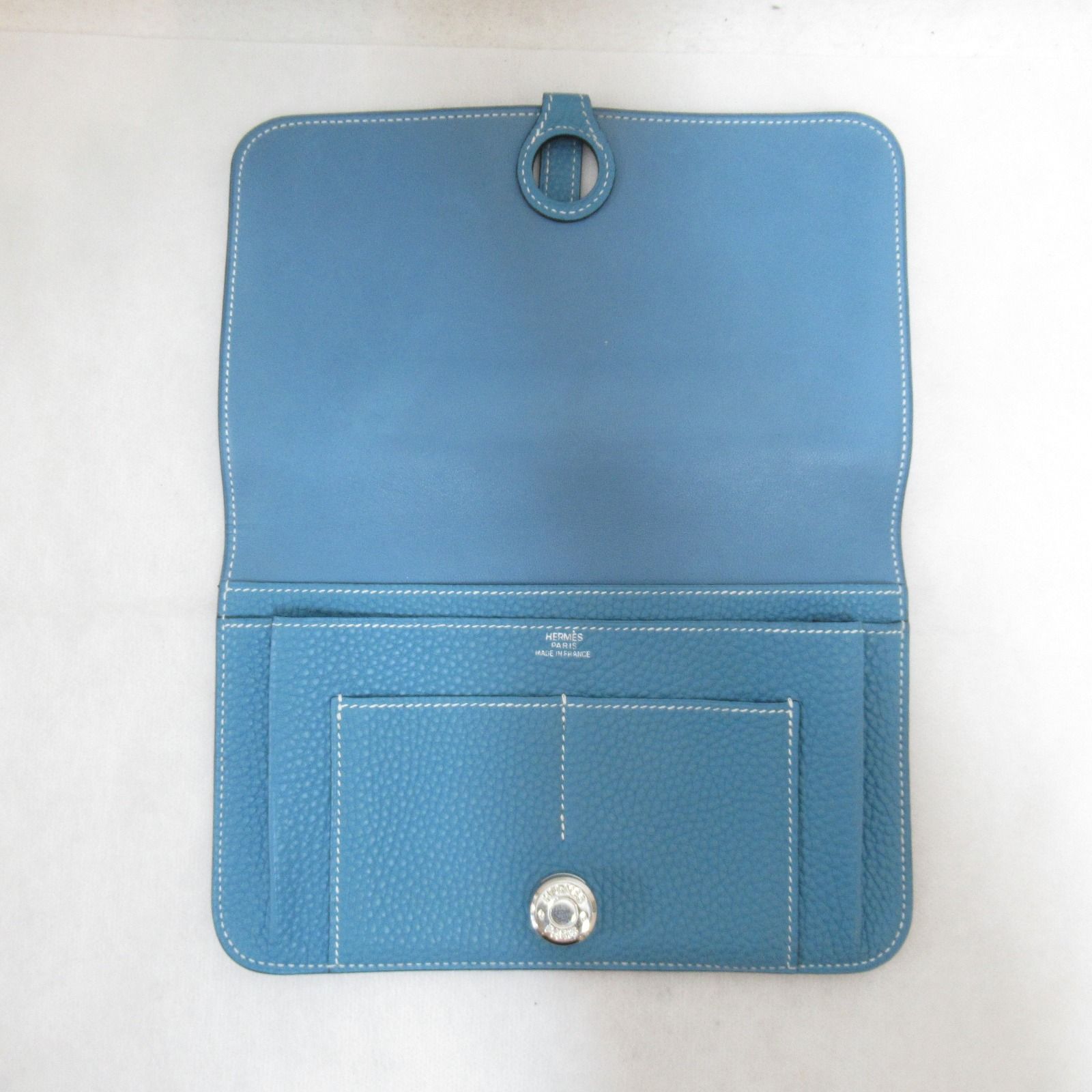 エルメス ドゴン デュオ 長財布 ブルー ジーン □G 二つ折り エルメス(HERMES)エルメス ドゴンデュオ ブルーラン 二つ折り長