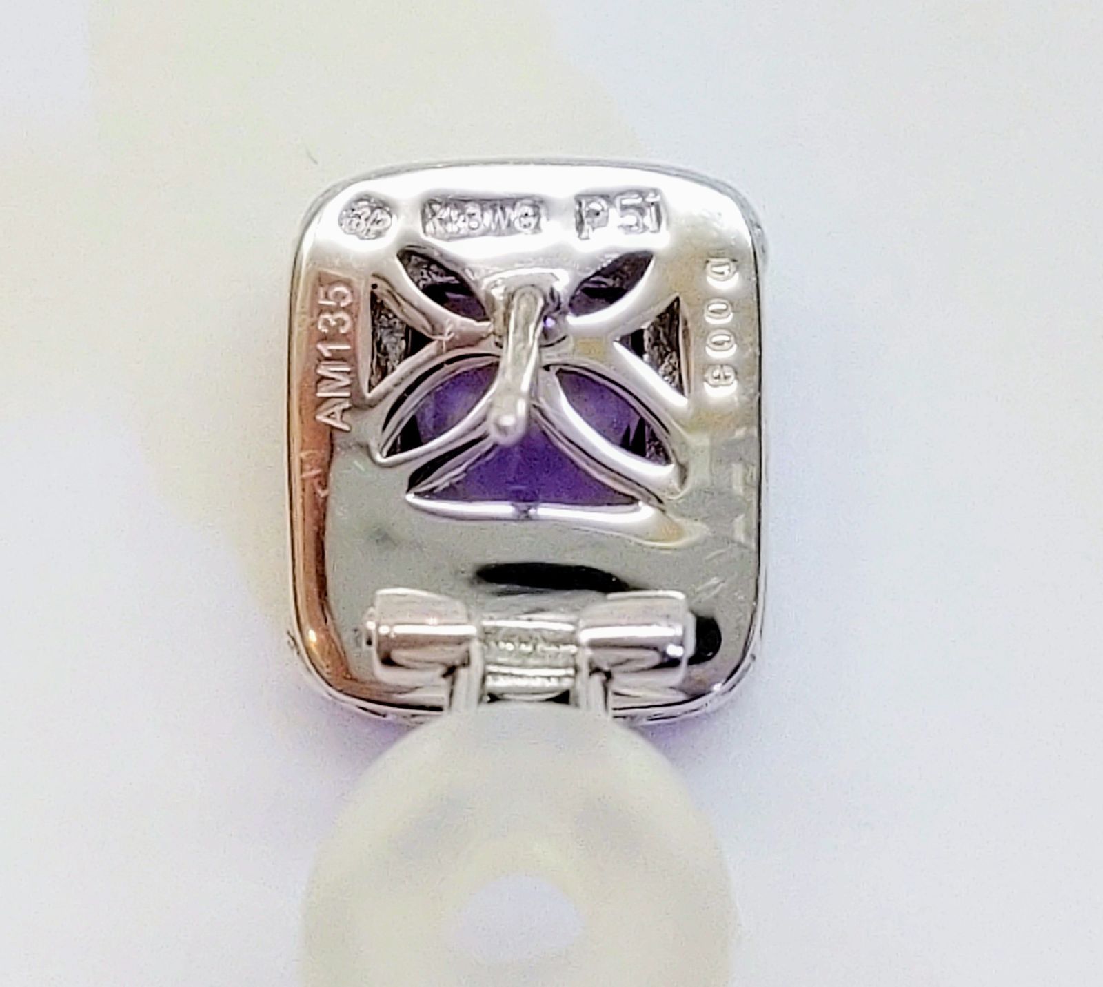 K18WG アメジスト ダイヤモンド デザイン ピアス【No.113】 - メルカリ