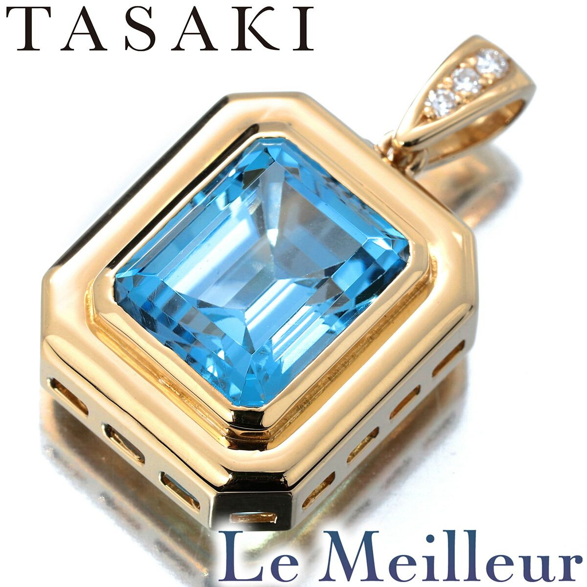 タサキ TASAKI ペンダントトップ ブルートパーズ ダイヤモンド 