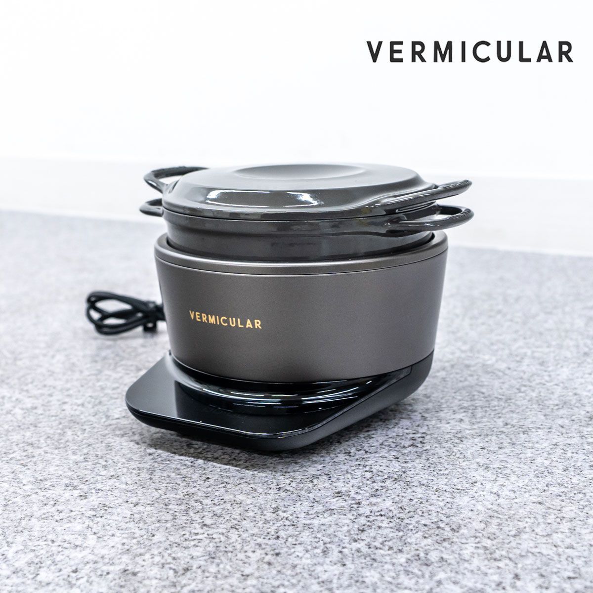 品 VERMICULAR バーミキュラ RICE POT ライスポット 3合炊き IH 炊飯器 ホーロー トリュフグレー 定価8万