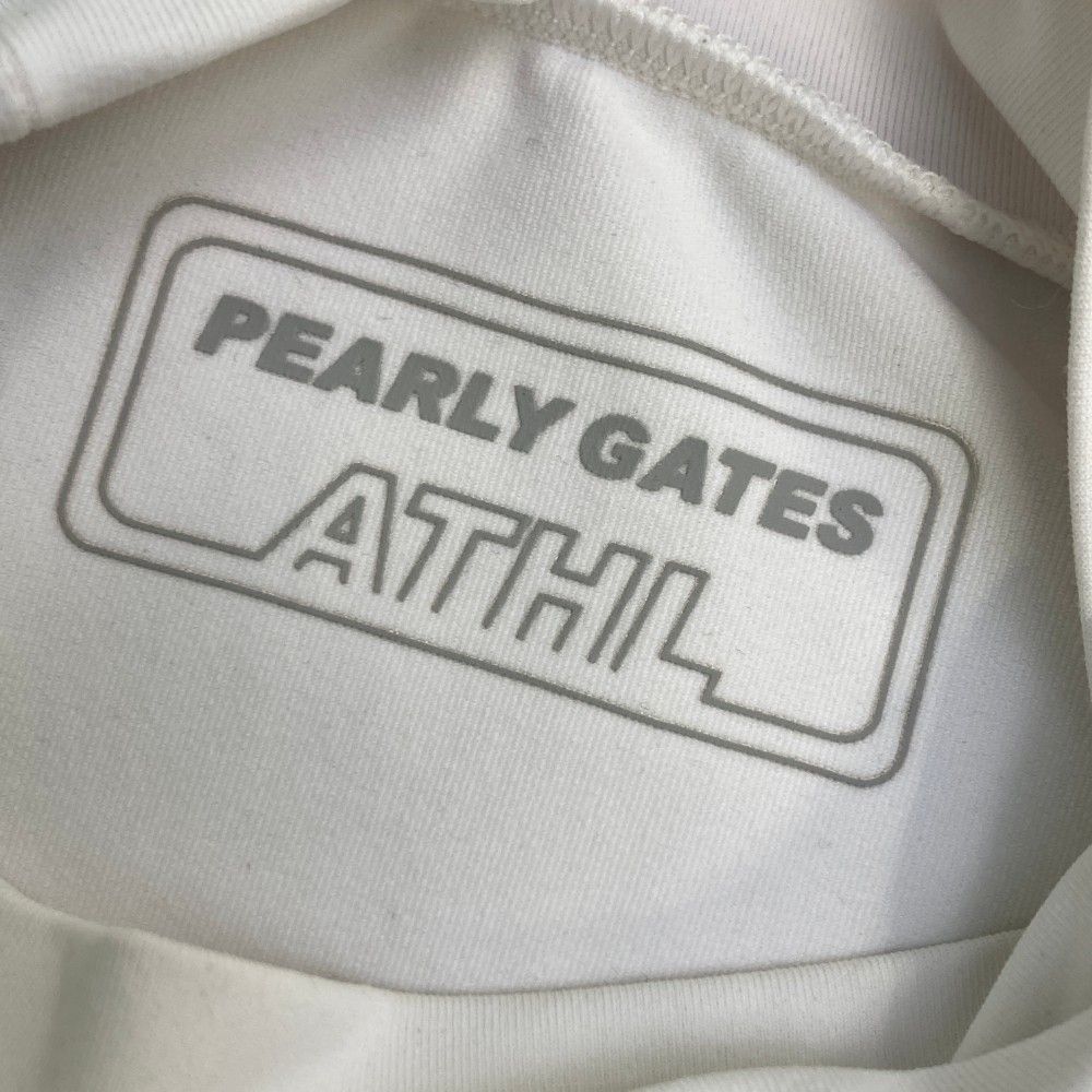 サイズ：1 PEARLY GATES パーリーゲイツ  モックネック長袖Tシャツ プリント  ホワイト系 [240101445455] ゴルフウェア レディース ストスト サイズ：1 PEARLY GATES パーリーゲイツ モックネック長袖T