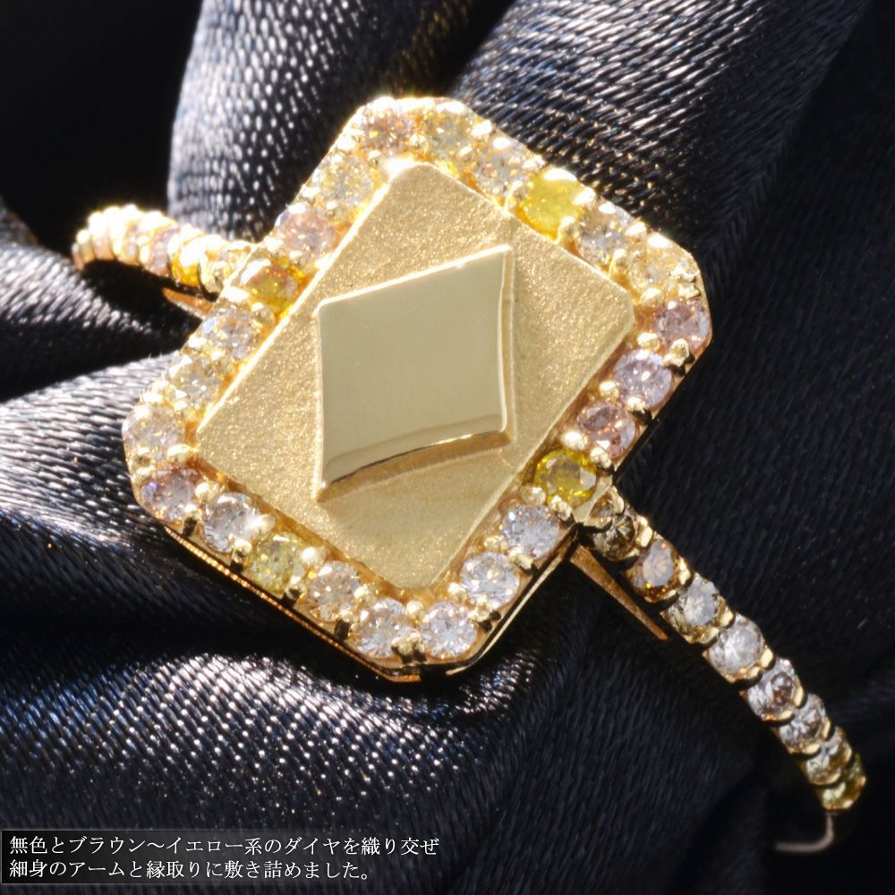 指輪 メンズ ピンキーリング K18 18金 18k ダイヤモンド トランプ