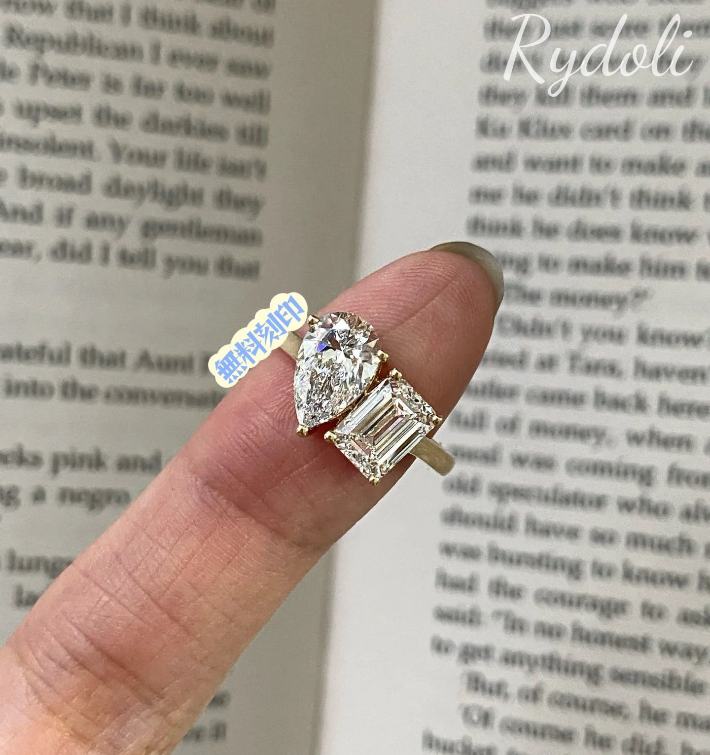 K18 2.04ct オーダーメイド ペアシェイプ&エメラルドカット 