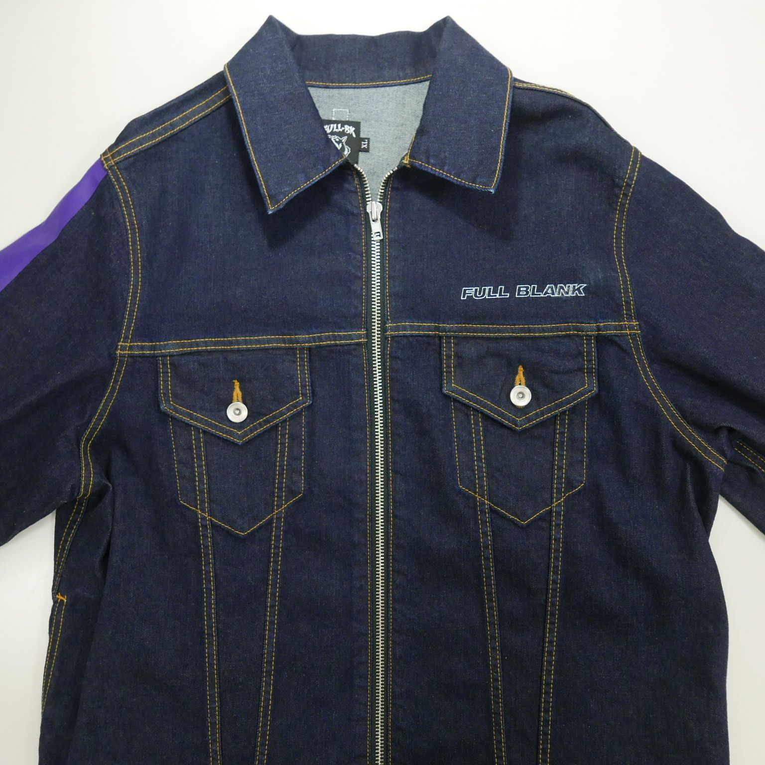 18SS FULL-BK フルビーケー ZIP PRINT LINE DENIM JACKET INDIGO