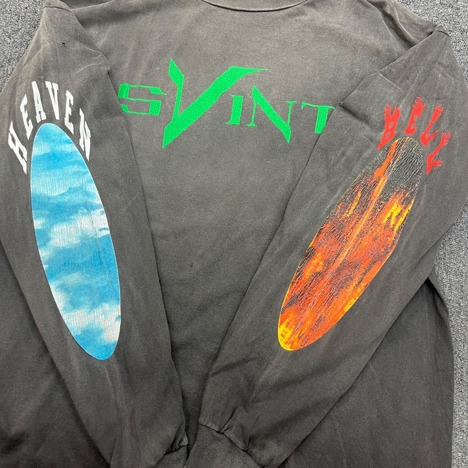 SAINT MICHAEL VLONE 22AW コラボ SKULL プリント クルーネック