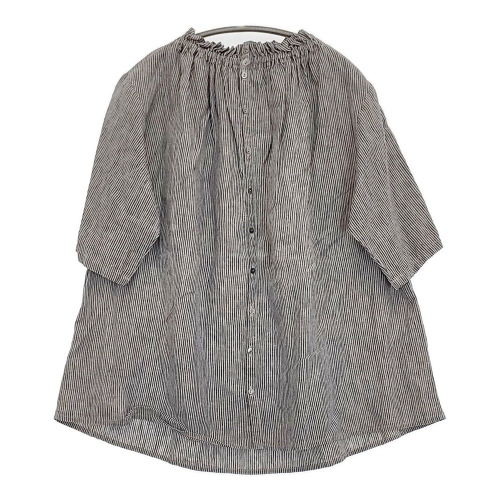 nest Robe 先染めリネンフリルカラーブラウス 01202-1501 ブラウス シャツ ブルー ベージュ レディース ネストローブ【中古】5-0819S♪ nest Robe 先染めリネンフリルカラーブラウス 01202-1501 ブラウス