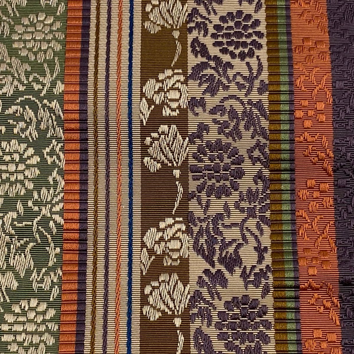 名古屋帯 秀品 八寸名古屋帯 幾何学模様 ベージュ 正絹 中古