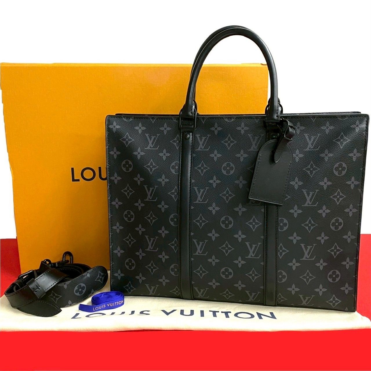 LOUIS VUITTON ヴィトン サックプラ ホリゾンタル モノグラムエクリプス レザー 2way ビジネスバッグ ショルダーバッグ 78649