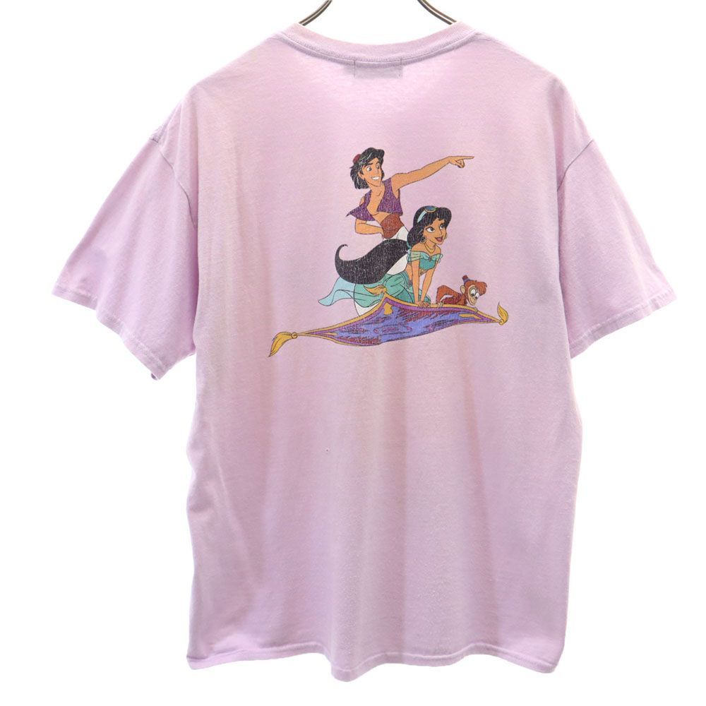 エクストララージ ディズニー バックプリント アラジン 半袖 Tシャツ L パープル XLARGE Disney メンズ 古着 【240330】 メール便可