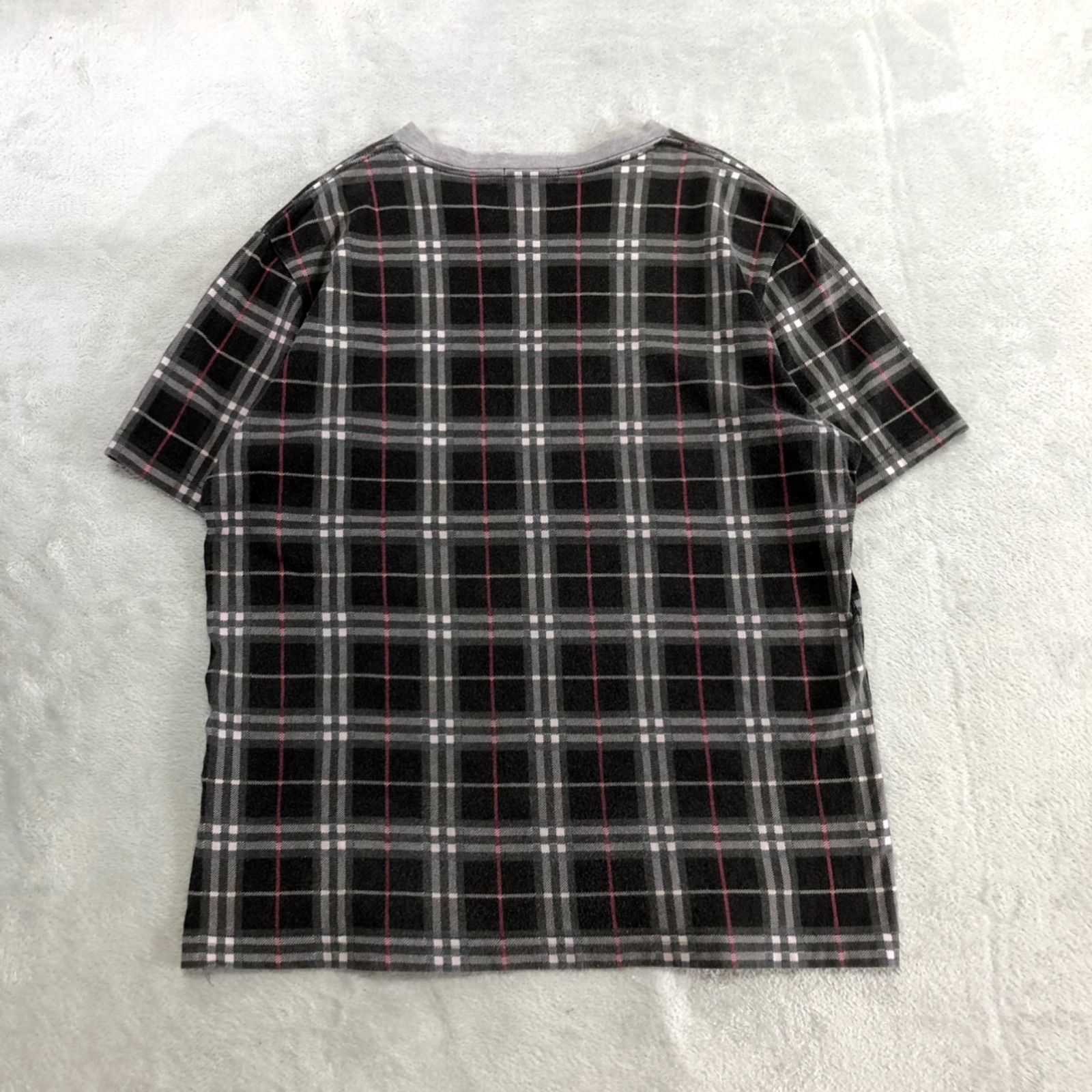 希少＊バーバリーブルーレーベル ノバチェック ボウタイ Tシャツ M 黒 パフ袖 極美】バーバリーブルーレーベル ボウタイ Tシャツ パフスリーブ
