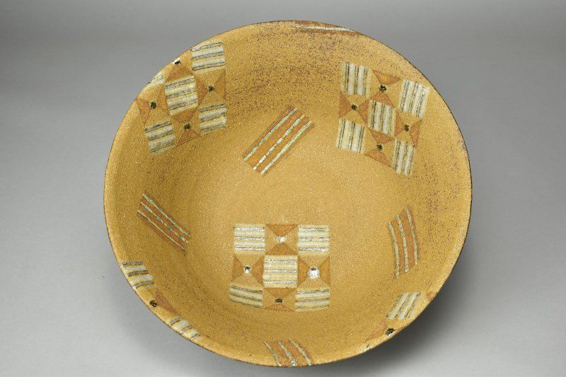 蔵A5182 林妙子 作 彩飾鉢 大鉢 共箱 高14㎝ 幅40㎝ WWW_IBETON_RU