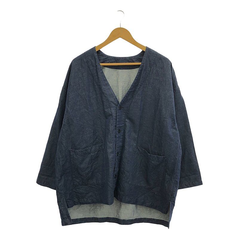 nest robe | ネストローブ | 2021SS | スーピマ リネン Vネック ジャケット | F | インディゴ | レディース