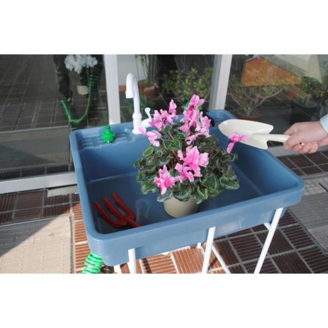 アオヤギコーポレーション ポリプロピレン製簡易流し台 蛇口付き AP-601 36872 ガーデニング 家庭菜園 ガーデンシンク