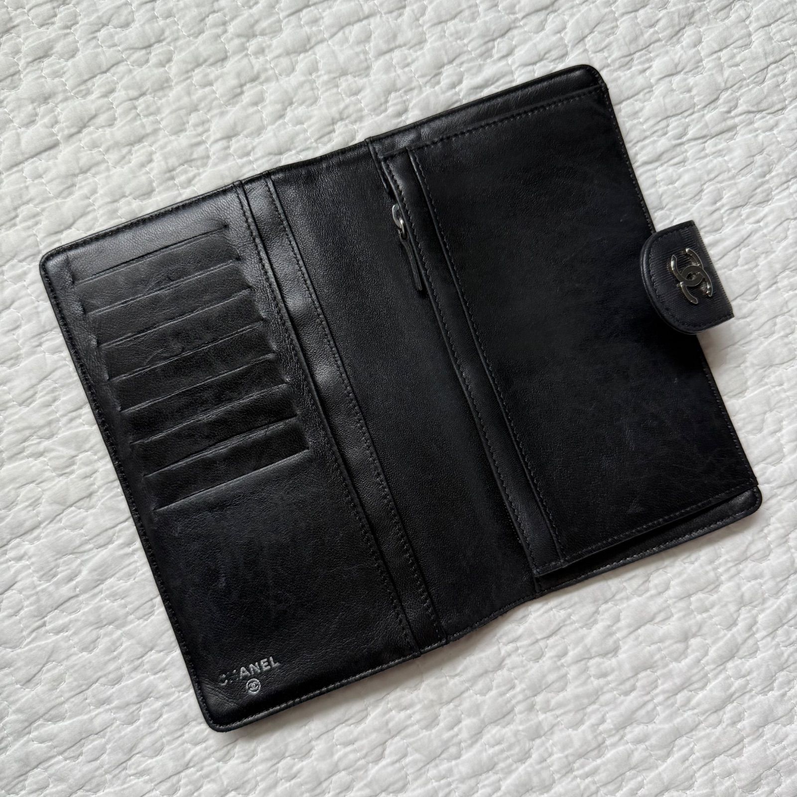 美品 CHANEL シャネル ニュートラベルライン 二つ折り長財布 箱付 希少 CHANEL シャネル ニュートラベルライン 二つ折り長財布