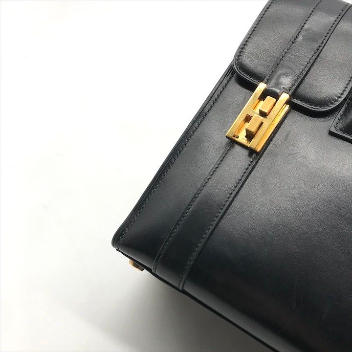 美品 HERMES エルメス ドラッグ27 ボックスカーフ ハンド バッグ
