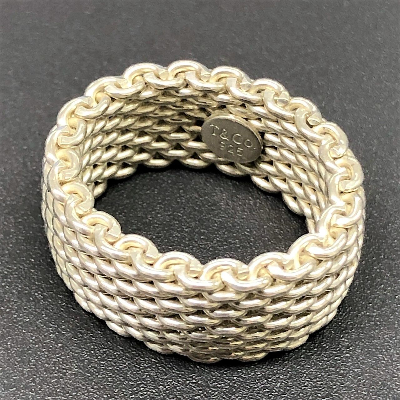 ティファニー サマセット メッシュ リング サイズ10号 シルバー