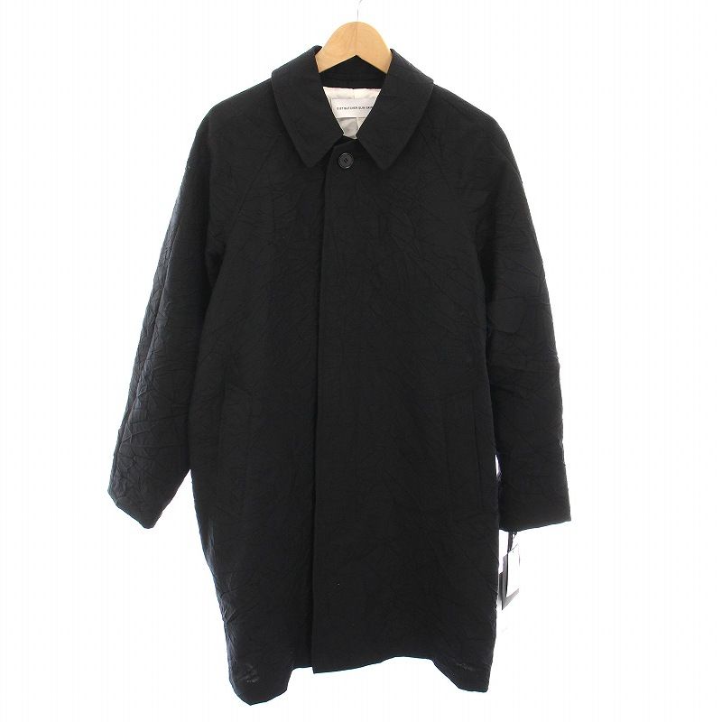 ダイエットブッチャースリムスキン DIET BUTCHER SLIM SKIN シワ加工 ステン コート ロング アウター 1 黒 D191H236 |YM