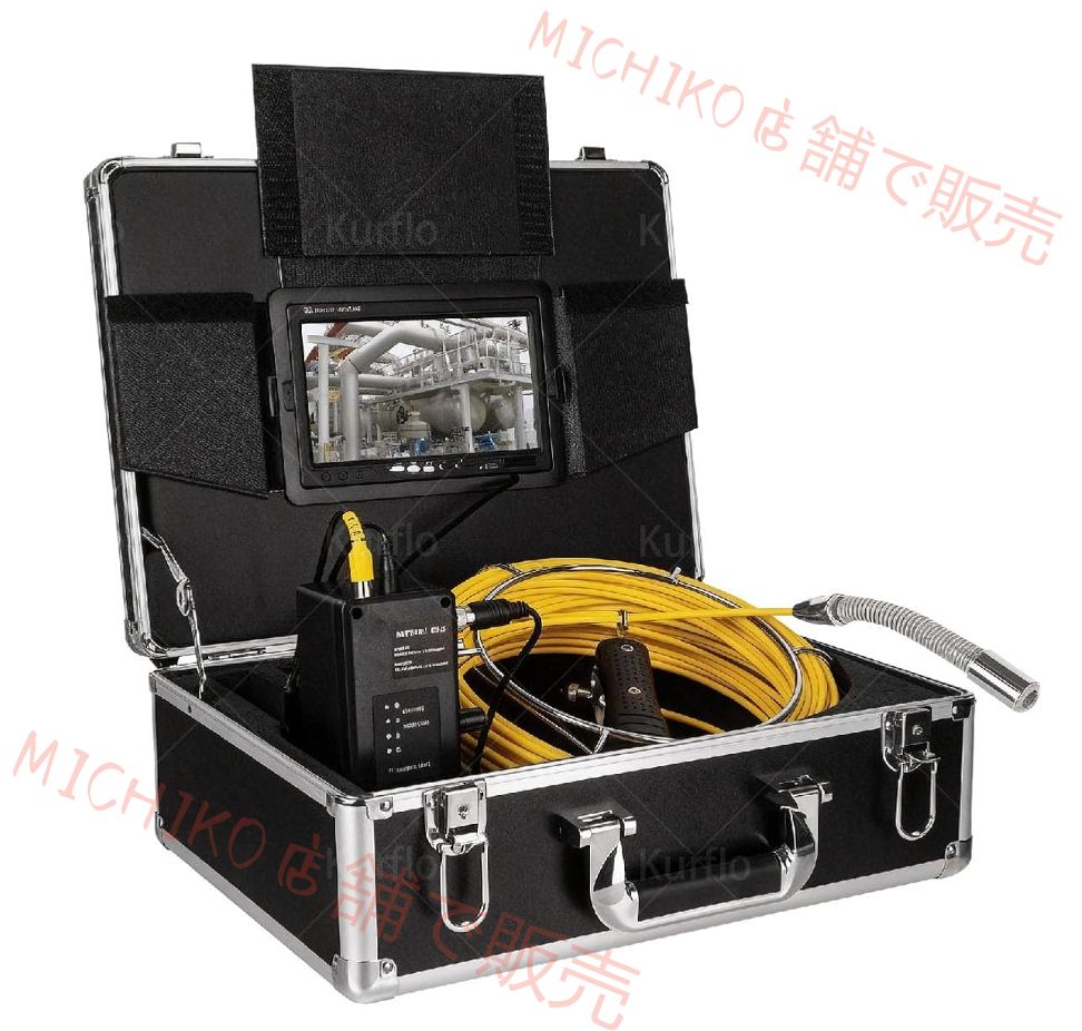 管内検査カメラ 配管カメラ 20m 調光 な10連LEDライト 高精細1080P 9インチモニター 内蔵8GB 充電式 広角145° IP68防水 工業用内視鏡 下水道検査カメラ 排水管 検査カメラ 自動記録 耐衝撃 点検 整備用