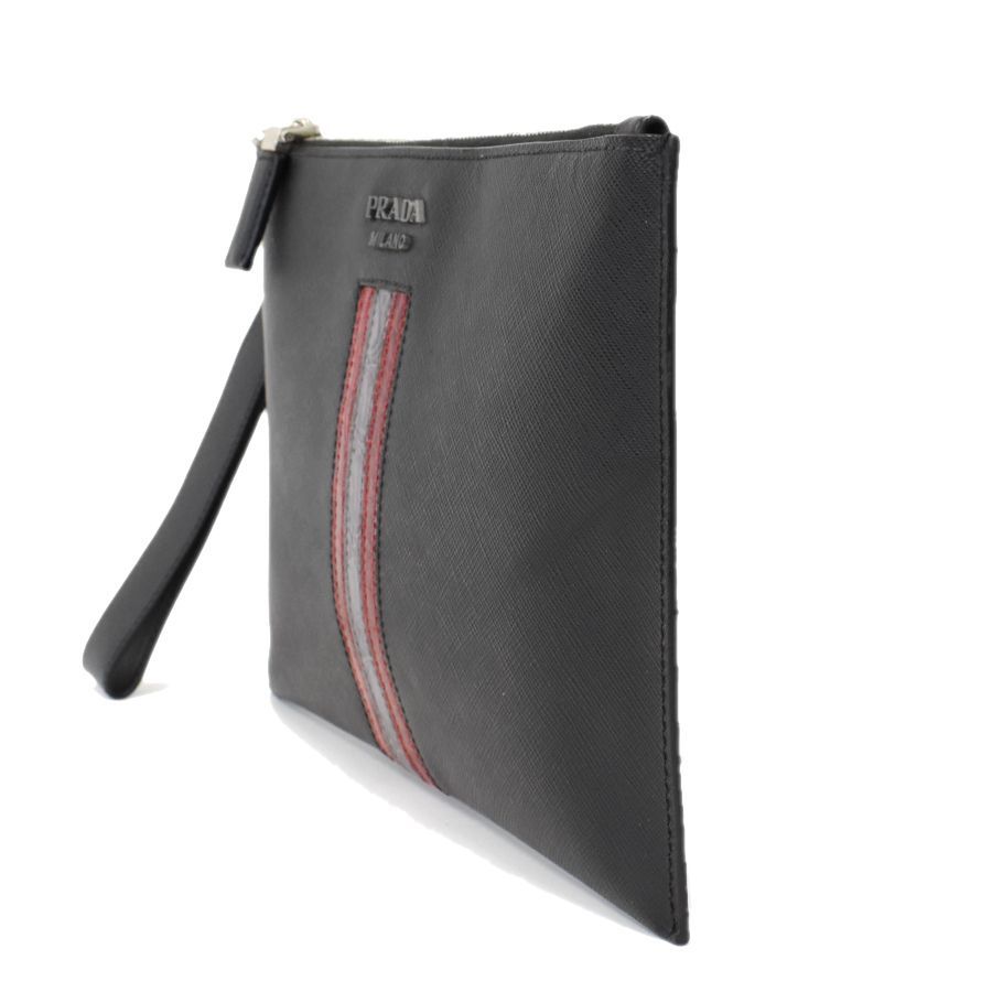 プラダ|クラッチバッグ|セカンドバッグ|クロコダイル|サフィアーノレザー|ブラック|PRADA