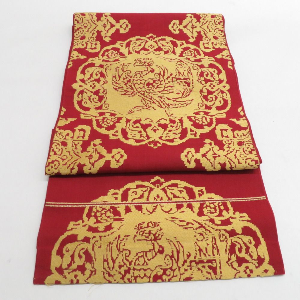 O0664 美品 逸品 ハイブランド 龍村美術織物 謹製　正絹　本袋帯 平和屋本店□極上 龍村美術織物 六通柄 本袋帯 唐織 透花更紗文