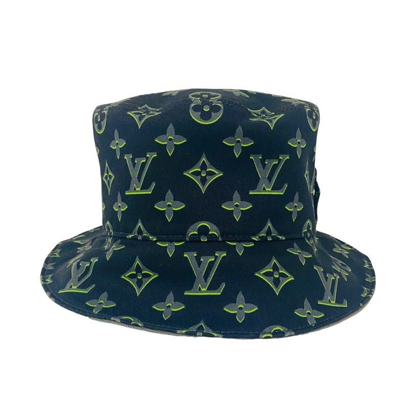 LOUIS VUITTON ルイヴィトン バケットハット LV プレイ モノグラム M 7085 ブラック キャンバス 帽子 メンズ