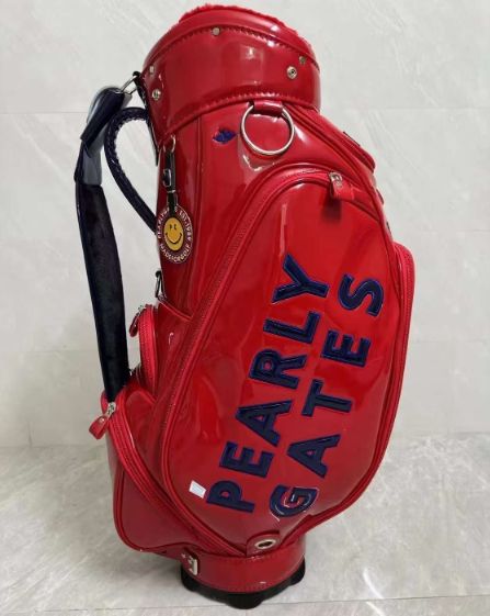 PEARLY GATES ゴルフバッグ レッド 新品 未使用 PEARLY GATES エナメル キャディバッグ ゴルフ