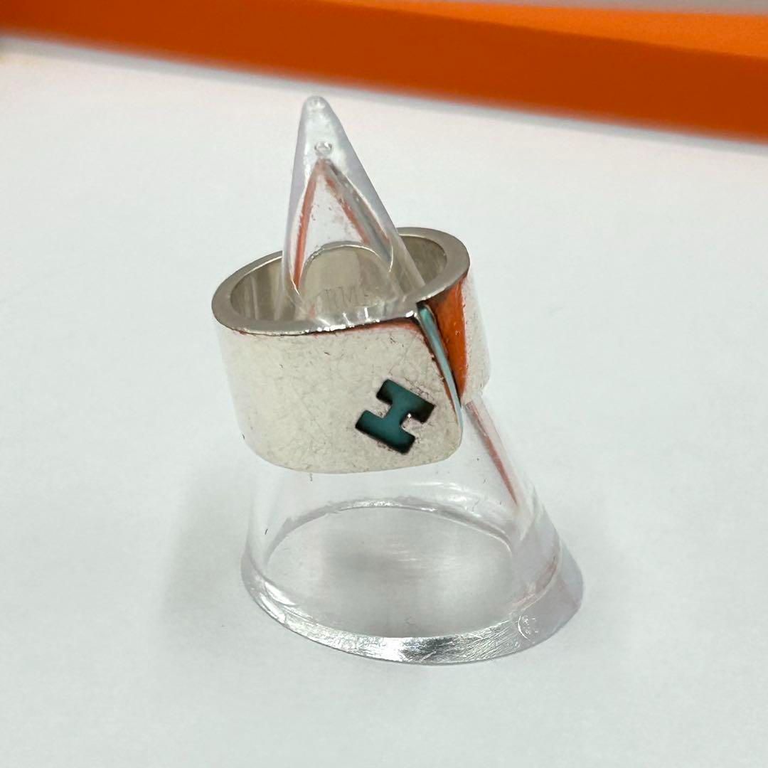 ❣️エルメス❣️HERMESキャンディリングSV925ライトブルー指輪【美品】 エルメスHERMESキャンディリングSV925ライトブルー指輪【美品