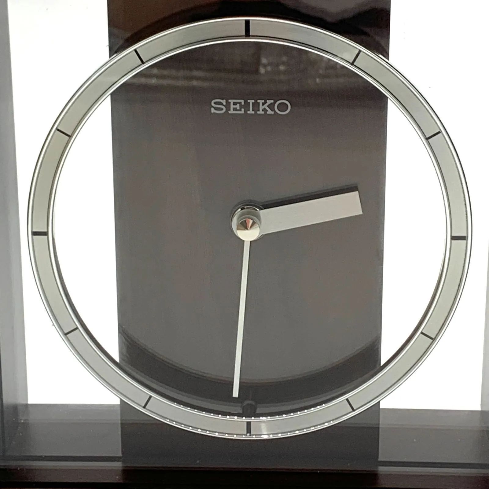 セイコー クォーツ クロック 置き時計 アナログ 木枠 濃茶 木地 BZ356B-