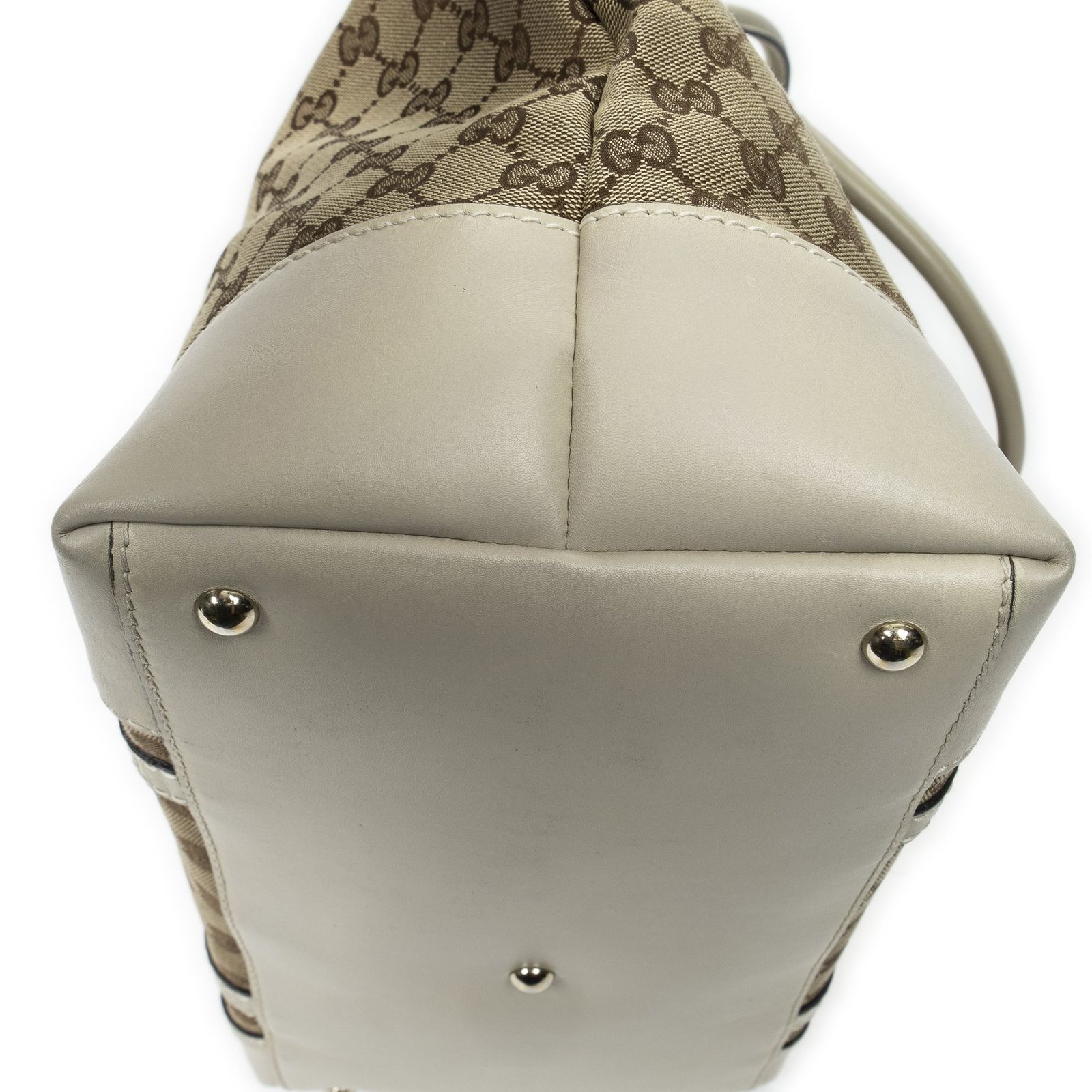 ラブリーハートトートベージュ アイボリーGGキャンバスA