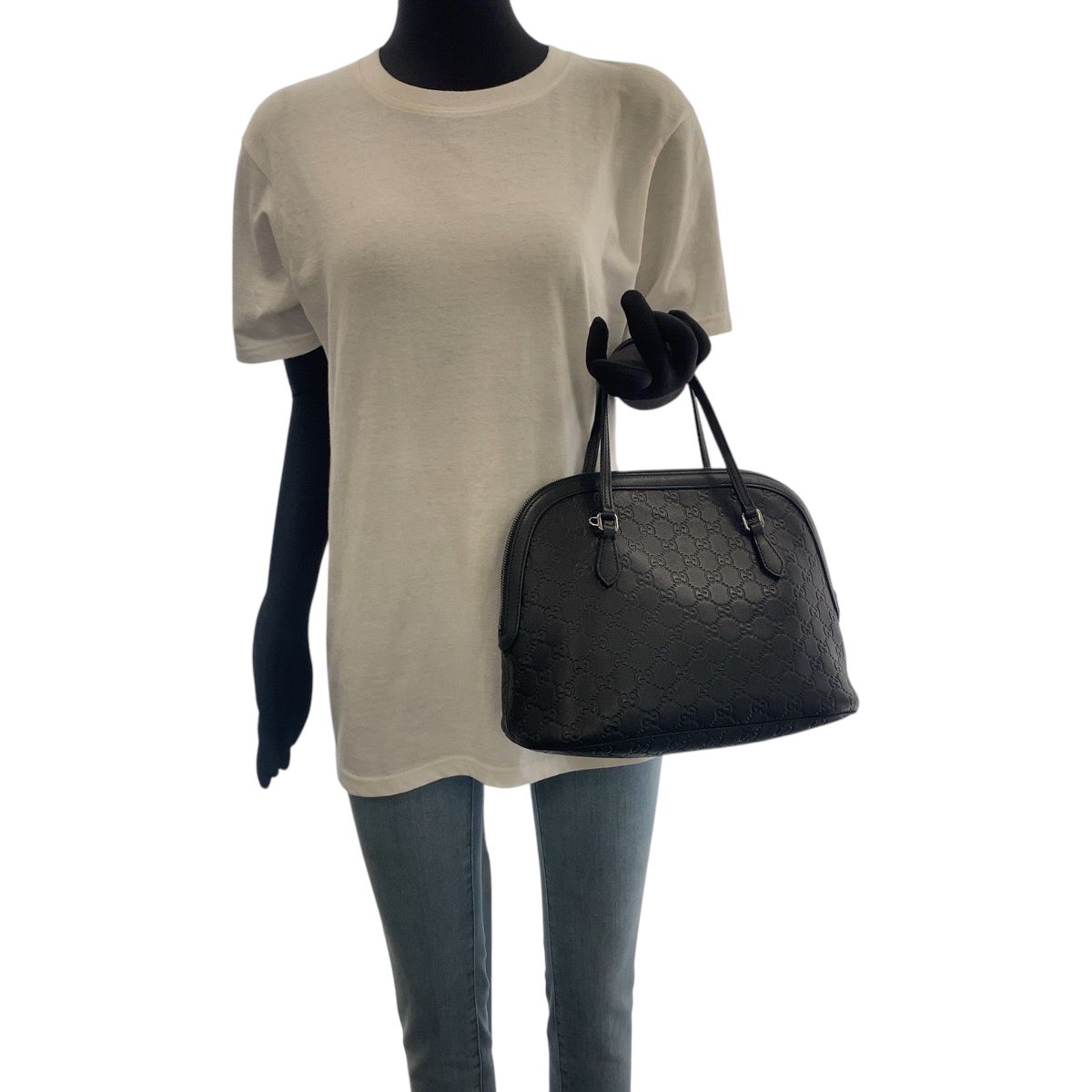 美品 GUCCI グッチ グッチシマ ブラック 黒 シルバー金具 レザー  