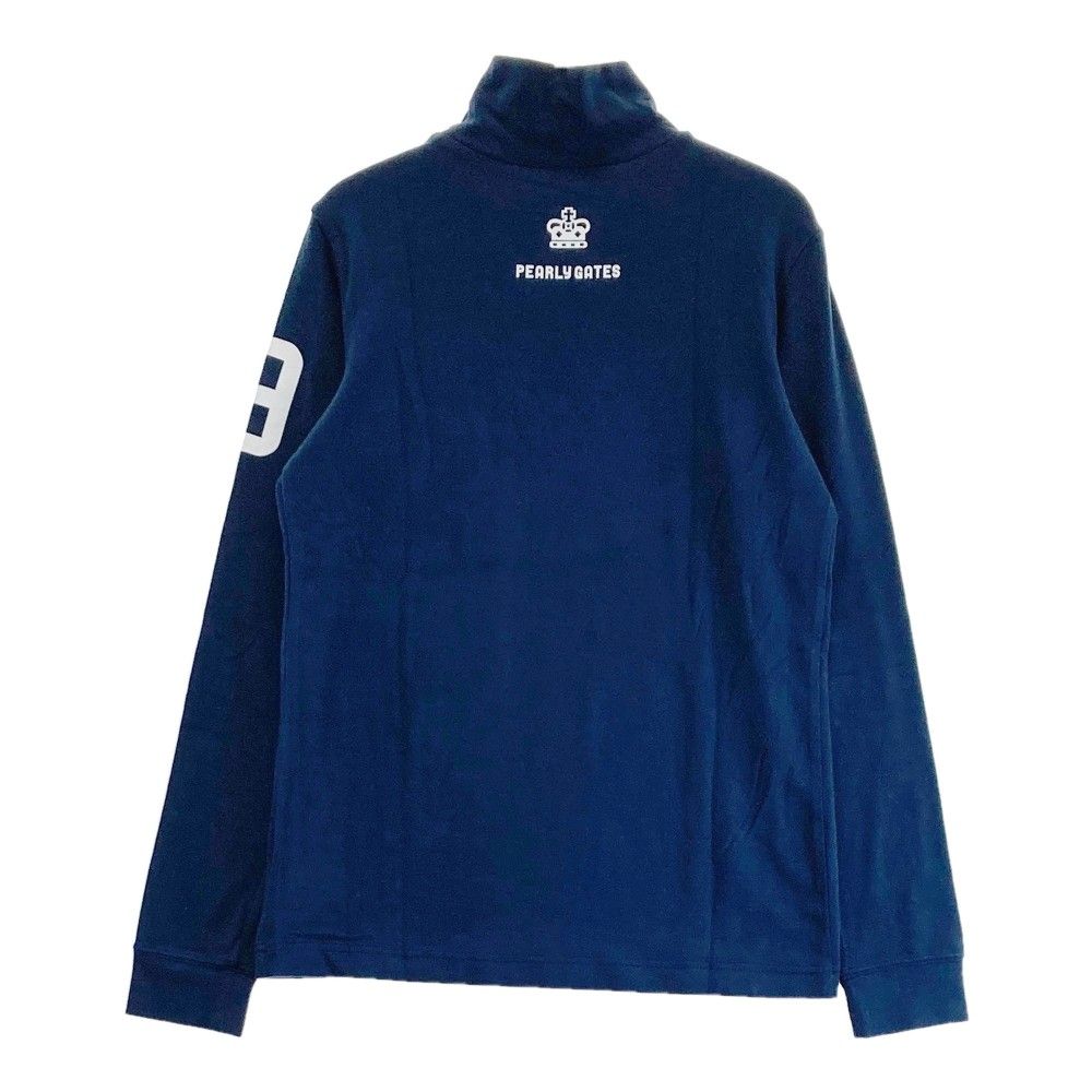 サイズ：0 PEARLY GATES パーリーゲイツ  ハイネック 長袖Tシャツ  ネイビー系 [240101428379] ゴルフウェア レディース ストスト サイズ：0 PEARLY GATES パーリーゲイツ ハイネック 長袖Tシャツ