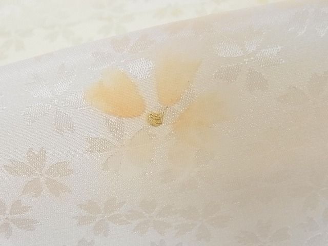 平和屋本店□上質な長襦袢 袷 舞花文 暈し染め 半衿刺繍 逸品