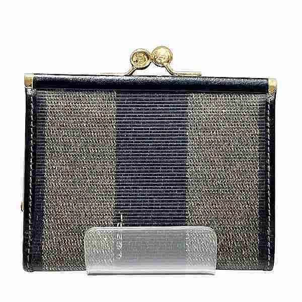 フェンディ Fendi 556-307930-069 がま口 ペカン柄 2つ折り財布 ユニセックス