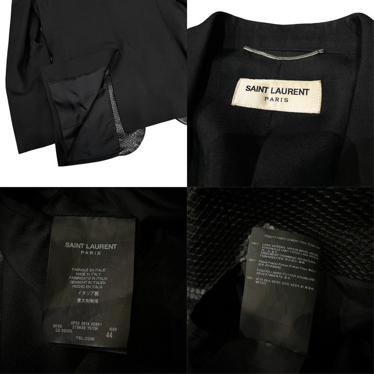SAINT LAURENT PARIS 15SS パイソンレザーピークドラペル1B