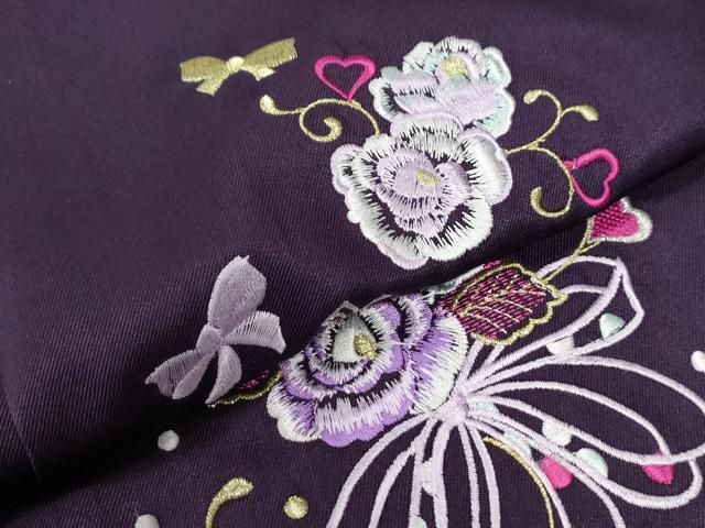 平和屋着物●女性　行灯袴　総刺繍　花唐草文　桑の実色　卒業式　洗える着物　未使用　CAAU2298yc 平和屋着物○女性 行灯袴 総刺繍 花唐草文 桑の実色