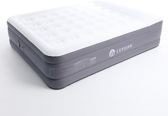 素材使用 LVYUAN リョクエン エアーマット 電動エアーベッド 空気ベッド キャンプマット インフレーターマット 自動膨張式 快適な寝心地 折り畳み 超軽量 ダブルサイズ なめらかな肌触り 厚40CM-全体を生地で覆う 枕付き