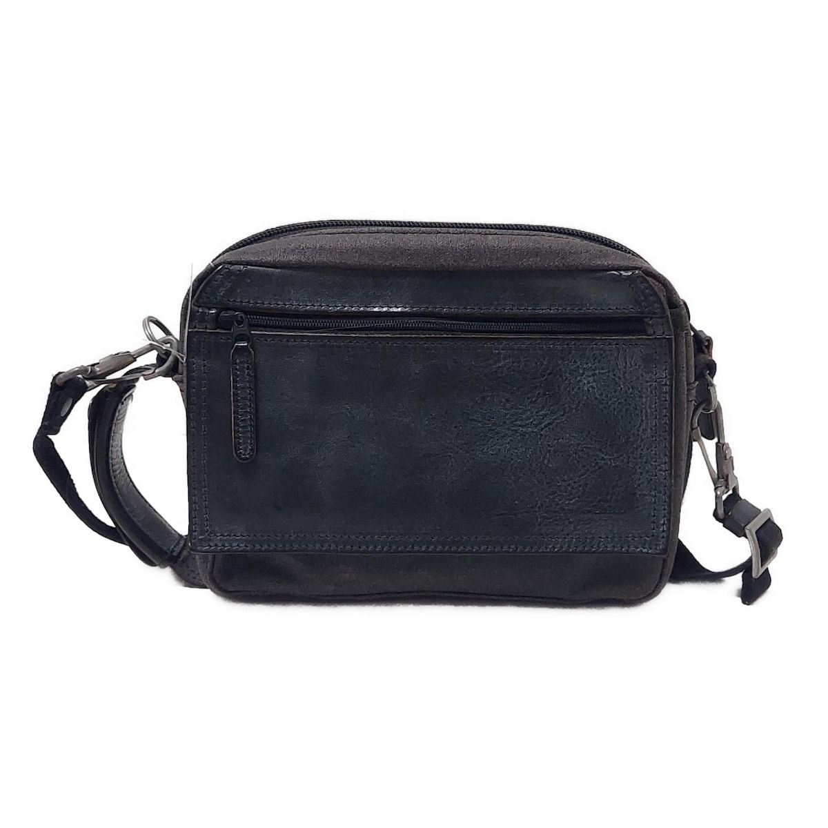 PORTER ブラック レザー ショルダーバッグ POTER オールレザー