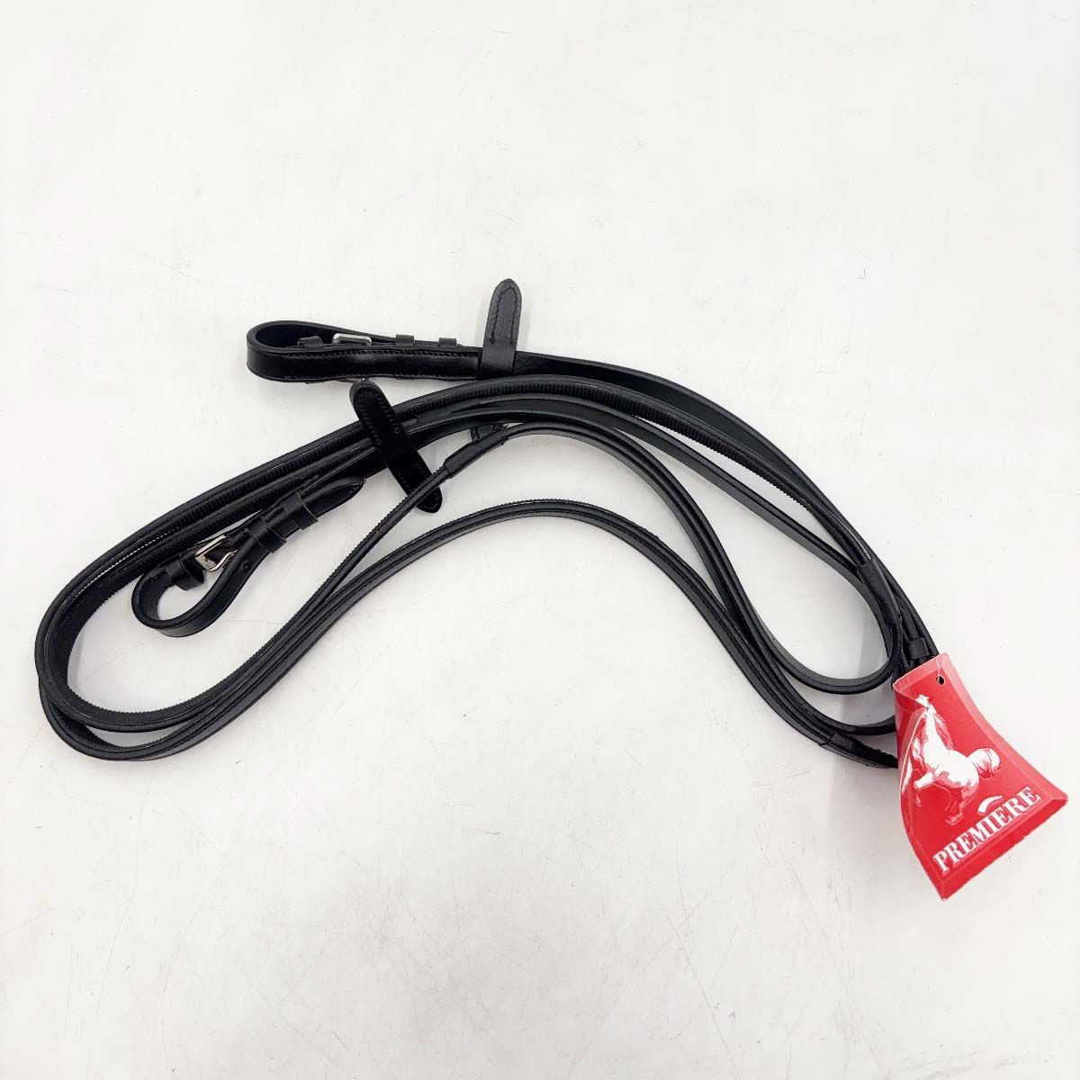 ♥ PREMIERE Dressage Leather Reins レザー 手綱 FULL ブラック 乗馬 馬術