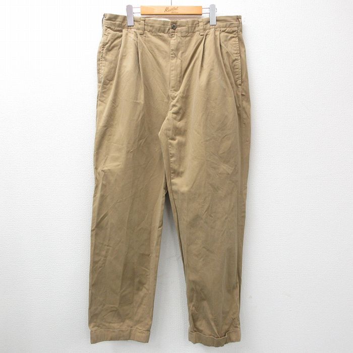 W36/古着 ラルフローレン ブランド チノ パンツ チノパン メンズ 90s コットン 茶 ブラウン 24sep11 中古 ボトムス ロング